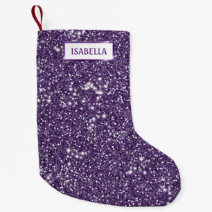 Petite Chaussette De Noël Faux Parties scintillant violet texture Look Avec