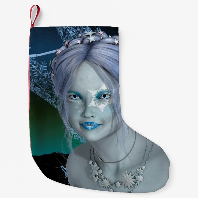Petite Chaussette De Noël Fée de neige fantastique (Devant)