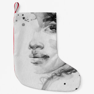 Petite Chaussette De Noël femme afro-américaine. illustration de mode beauté