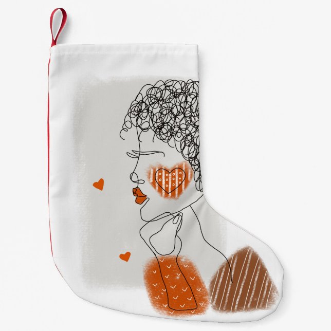 Petite Chaussette De Noël Femme de mode : Lignes noires Graphiques (Devant)