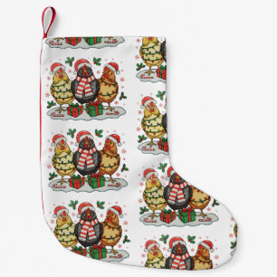 Petite Chaussette De Noël Ferme de poulets de Noël Lumières de Noël Famille