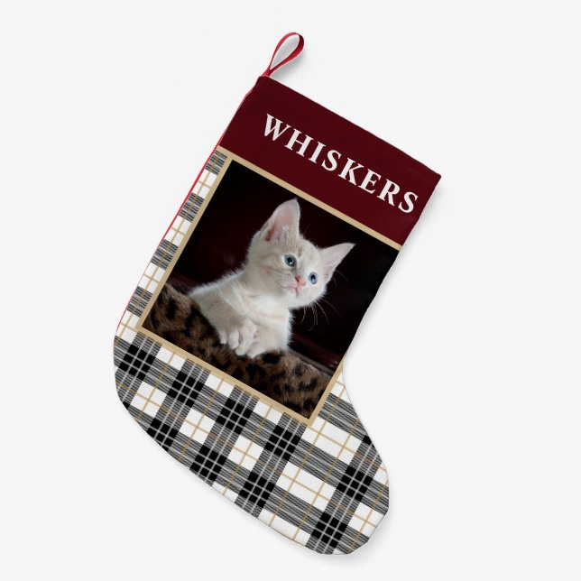 Petite Chaussette De Noël Festiker Paid Pet Chat Photo Noël (Devant (Accrochage))