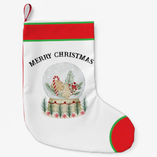 Petite Chaussette De Noël Festive Snow Globe Christmas Stocking