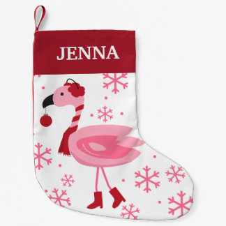 Petite Chaussette De Noël Fête de Noël de la Floride Flamant rose Tropical B