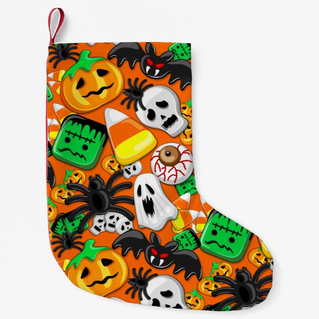 Petite Chaussette De Noël Fête des Candies Éffrayantes d'Halloween (Devant)