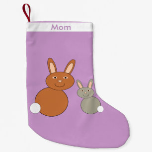 Petite Chaussette De Noël Fêtes des mères lapins sur mesure Noël Stocker