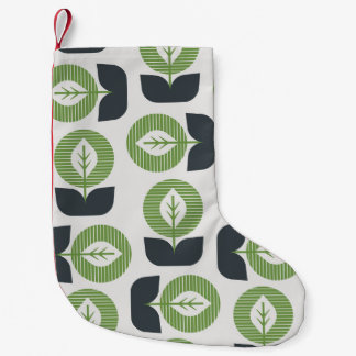 Petite Chaussette De Noël Feuilles Abstraits rétro : Style Vintage sans fail