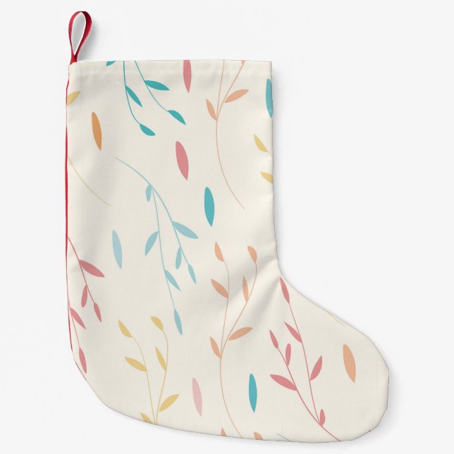 Petite Chaussette De Noël feuilles d'arbre (Devant)