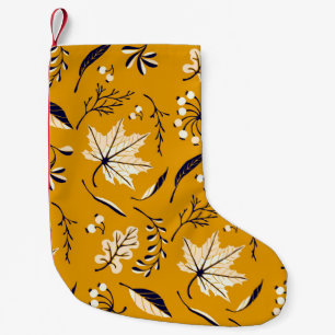 Petite Chaussette De Noël Feuilles d'automne dans le style dessin animé moti