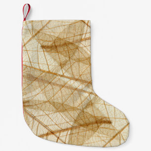 Petite Chaussette De Noël Feuilles de dentelle de crème pâle rustique