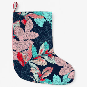 Petite Chaussette De Noël Feuilles de palmiers tropicaux : Motif Vintage