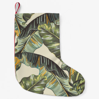 Petite Chaussette De Noël Feuilles de palmiers tropicaux, vintag sans soudur