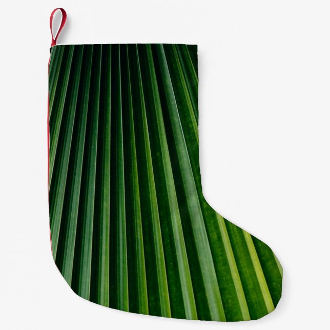 Petite Chaussette De Noël Feuilles de palmiers verts (Devant)