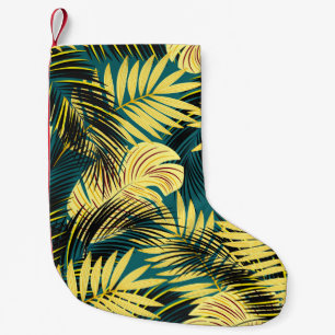 Petite Chaussette De Noël Feuilles de palmiers : Vintage foncé