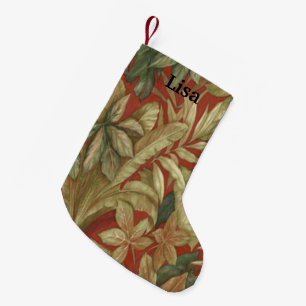Petite Chaussette De Noël Feuilles d'or personnalisés sur le stock de Noël r