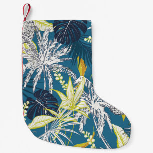 Petite Chaussette De Noël Feuilles et fruits de la forêt tropicale colorée d
