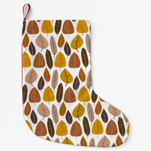 Petite Chaussette De Noël Feuilles naturels : Motif neutre sans joint.