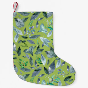 Petite Chaussette De Noël Feuilles tombées aquarelle 6
