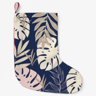 Petite Chaussette De Noël Feuilles tropicaux : Jungle Abstraite