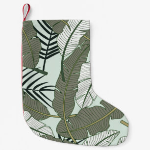 Petite Chaussette De Noël Feuilles tropicaux motif sans couture