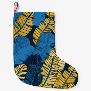 Petite Chaussette De Noël Feuilles tropicaux tirés à la main : sans couture