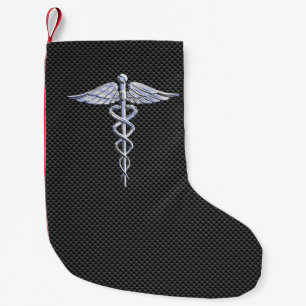 Petite Chaussette De Noël Fibre Médicale de carbone de noir de symbole de