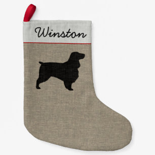 Petite Chaussette De Noël Field Spaniel Chien Silhouette Custom Holiday