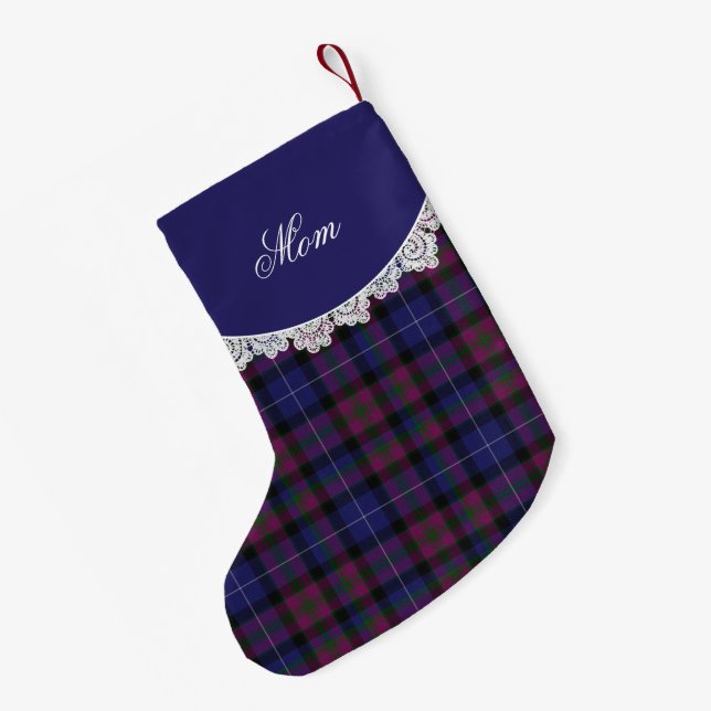 Petite Chaussette De Noël Fierté d'Écosse Tartan Plaid Noël Stocker (Dos (Accrochage))