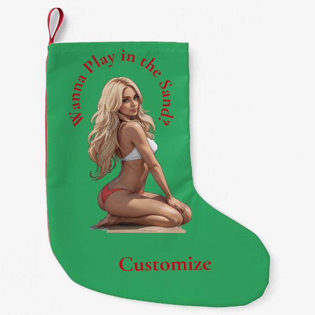 Petite Chaussette De Noël Fille de plage de Bikini Thunder_Cove (Devant)