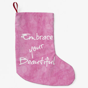 Petite Chaussette De Noël Fille Embrassez Votre Belle Citation Rose