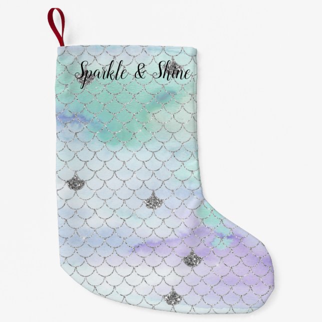 Petite Chaussette De Noël Fille Monnaie mauve Parties scintillant argent (Devant)