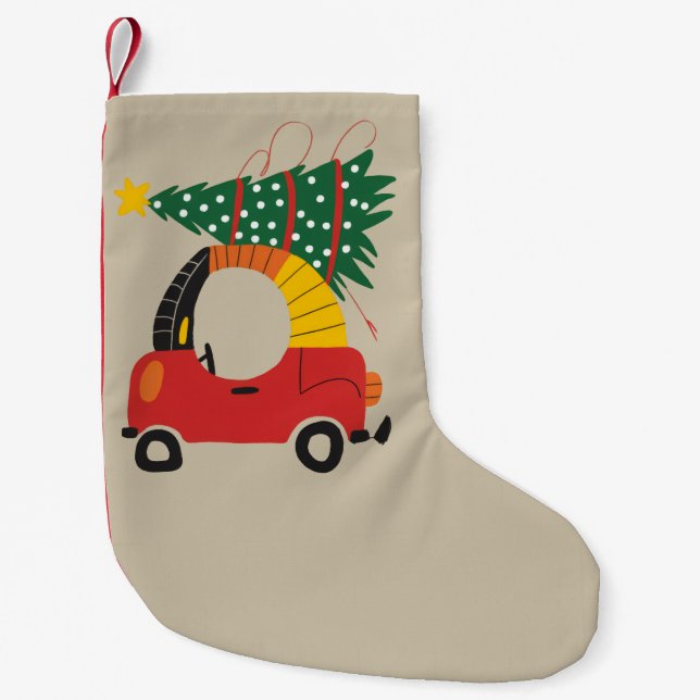 Petite Chaussette De Noël Filles Arbre de Noël Enfants Vilain Camion de Noël (Devant)