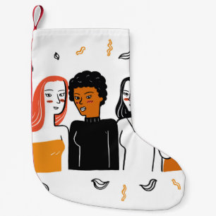 Petite Chaussette De Noël Filles diverses, diverses nationalités ensemble.