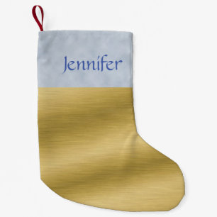 Petite Chaussette De Noël Finition dorée brossée personnalisée avec garnitur