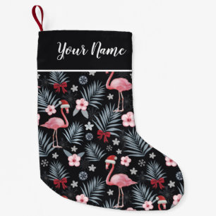 Petite Chaussette De Noël Flamant rose de Noël Nom Petit stockage de Noël