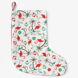 Petite Chaussette De Noël Flamant rose de Noël rouge Multi-bas à un côté