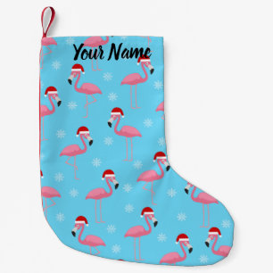 Petite Chaussette De Noël Flamant rose Père Noël