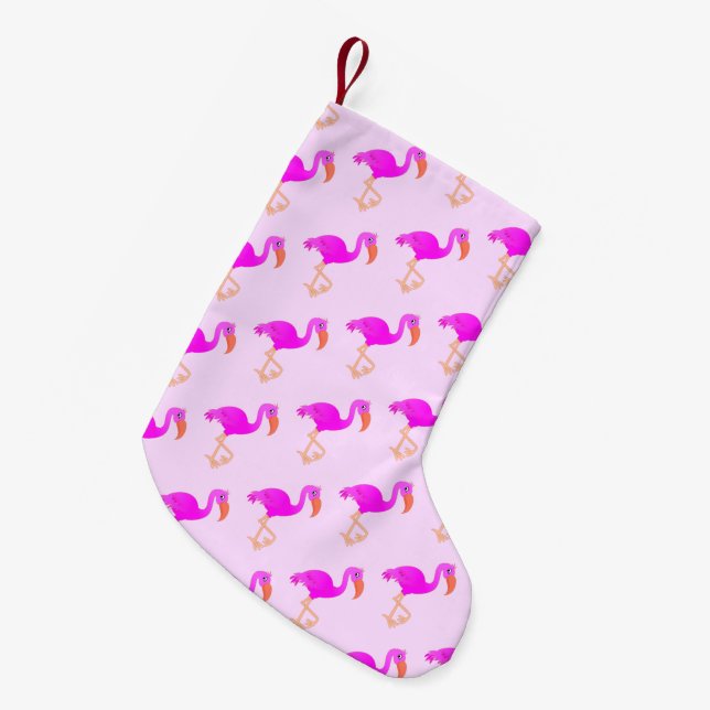 Petite Chaussette De Noël Flamant rose rose Noël Stocker (Devant (Accrochage))