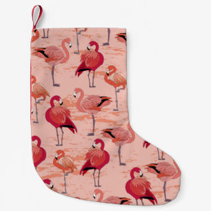 Petite Chaussette De Noël Flamants roses roses : Motif Tropical sans couture