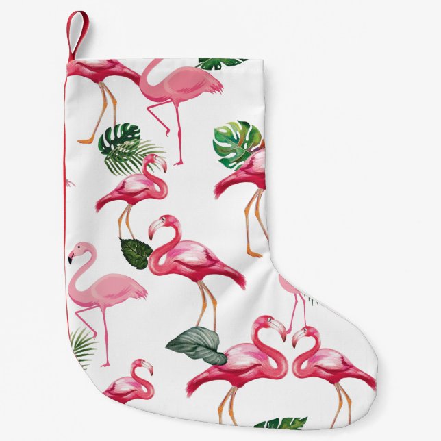 Petite Chaussette De Noël Flamingos aiment les motifs (Devant)