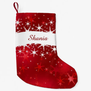 Petite Chaussette De Noël Flamme de neige rouge Noël