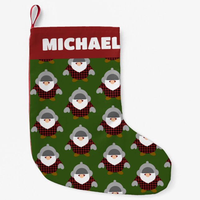 Petite Chaussette De Noël Flannel Holiday Gnome Motif (Devant)