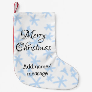 Petite Chaussette De Noël Flèches de neige bleu Noël motif neige motif