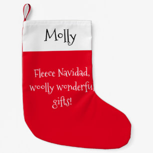 Petite Chaussette De Noël Fleece Navidad, Wooly De Merveilleux Cadeaux !