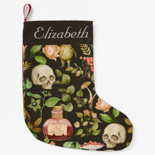 Petite Chaussette De Noël Fleur de champignon Plante de crâne Halloween Abst