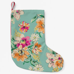 Petite Chaussette De Noël fleur esquissée aux couleurs vives - backgr sans s