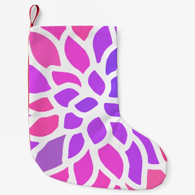 Petite Chaussette De Noël Fleur Hippie rose Rétro Moderne (Devant)
