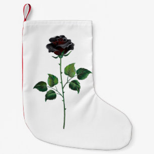 Petite Chaussette De Noël Fleur rose noire