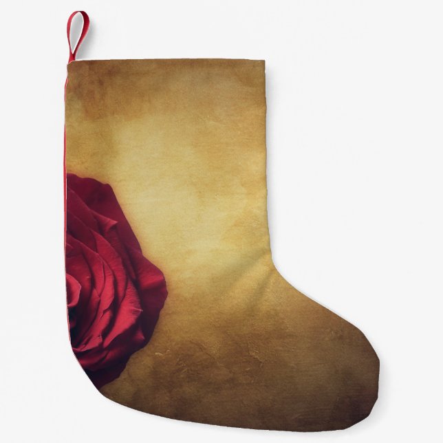 Petite Chaussette De Noël Fleur rose rose abstraite romantique (Devant)