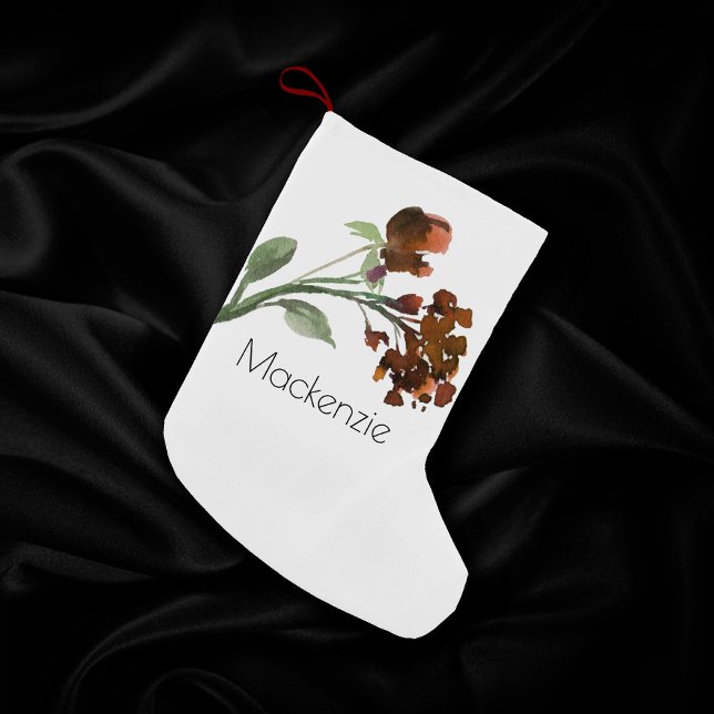 Petite Chaussette De Noël Fleur sauvage | Terracotta Orange Bohemian Custom (Créateur téléchargé)